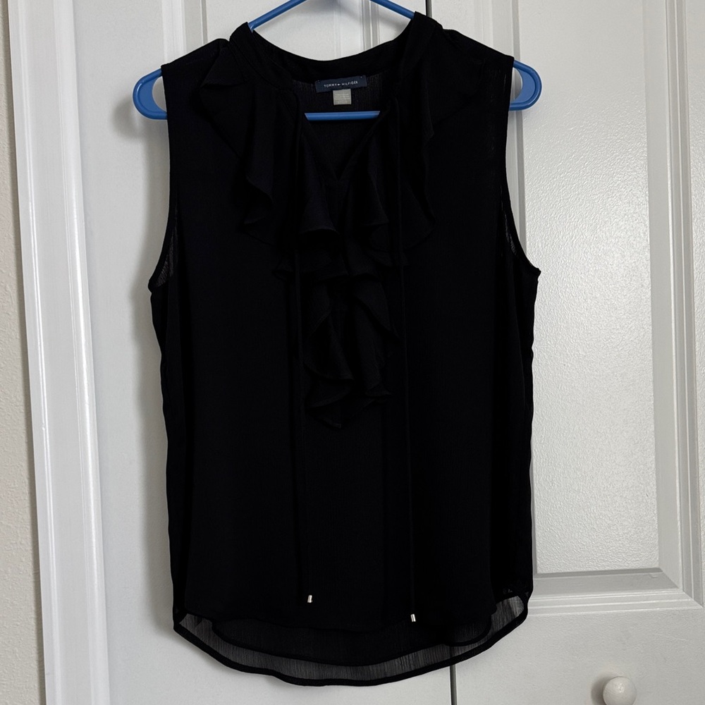 Tommy Hilfiger Black Ruffle Blouse